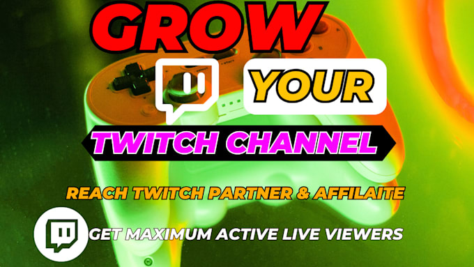 Gig Preview - Organic twitch channel promotion twitch viewers affiliate, twitch partner