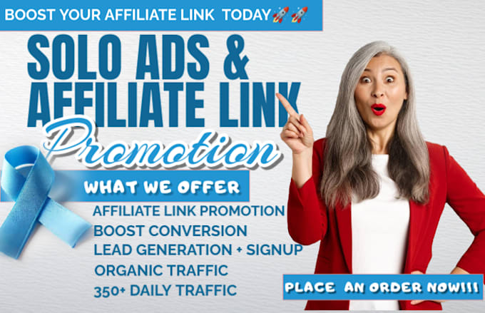 Gig Preview - Blast soloads campaign affiliate link promotion mlm lead generation signup boost