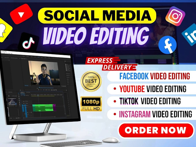 Gig Preview - Do professional video editing for any platform