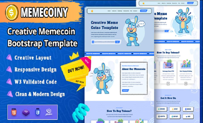 Gig Preview - Design memecoin website meme coin website crypto meme coin meme landing page