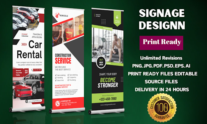 Gig Preview - Do outstanding signage design or roller banner in 24 hours