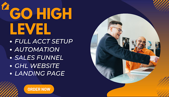 Gig Preview - Build landing page, gohighlevel sales funnel, store,gohigh level website design