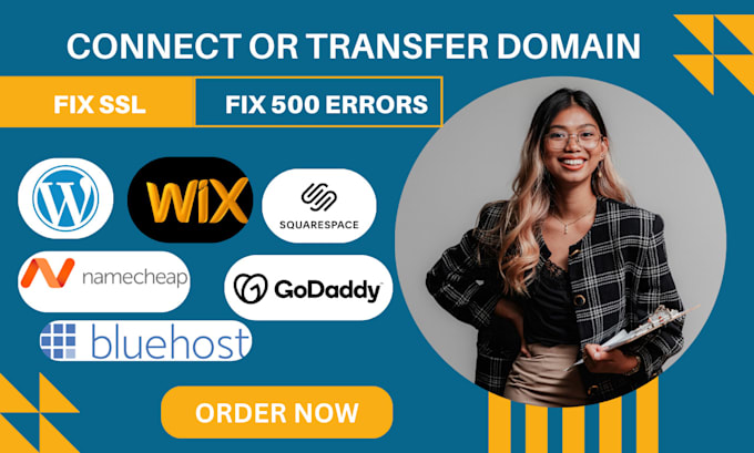 Gig Preview - Connect domain to godaddy, wix transfer domain from wix to wordpress