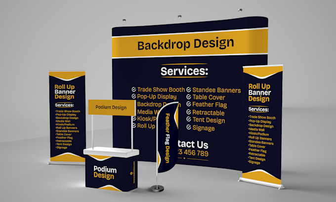 Gig Preview - Design trade show booth, backdrop, kiosk, retractable banner, exhibition stand