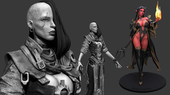 Gig Preview - Sculpt 3d model and unique 3d character for 3d printing