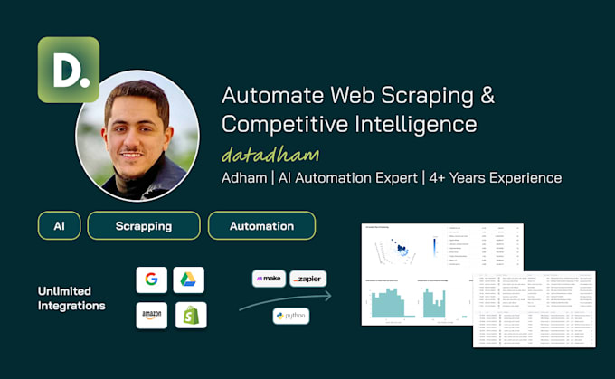 Gig Preview - Scrape competitors data automate reports web scraping API