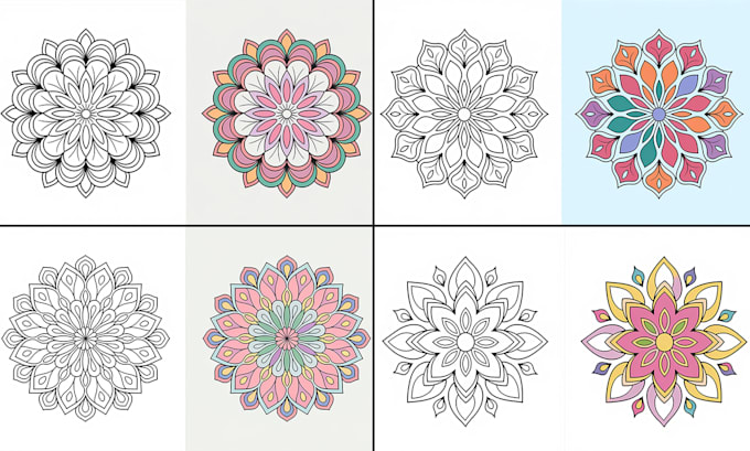 Gig Preview - Create mandala coloring pages for kids with sample image