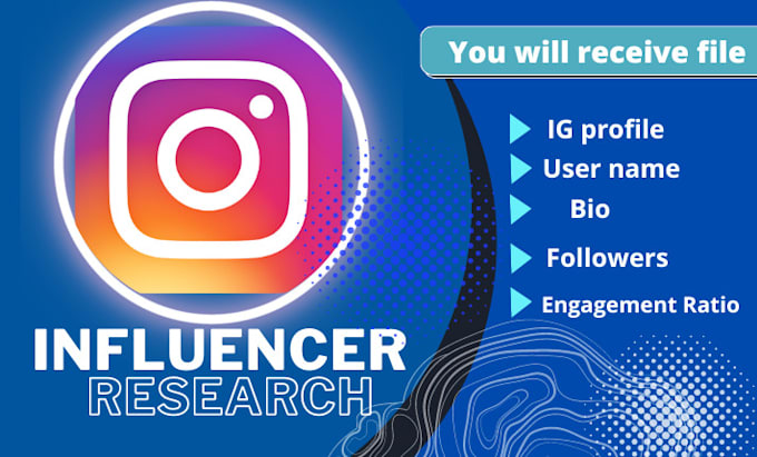 Gig Preview - Find best instagram , youtube, and tiktok influencer list