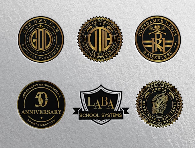 Gig Preview - Design 3d clean badge, shield, circe, monogram, stamp, seal, emblem logo for you