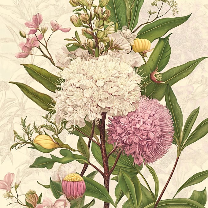 Gig Preview - Draw botanical illustrations of flowers, plants and fruits