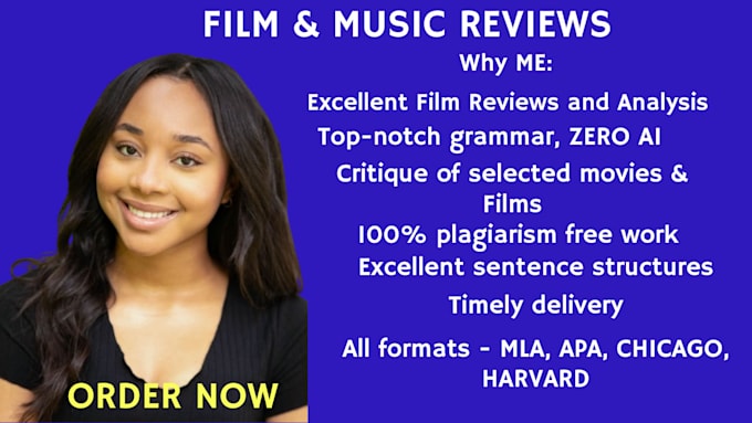 Gig Preview - Write excellent film analysis, movie reviews, and summaries