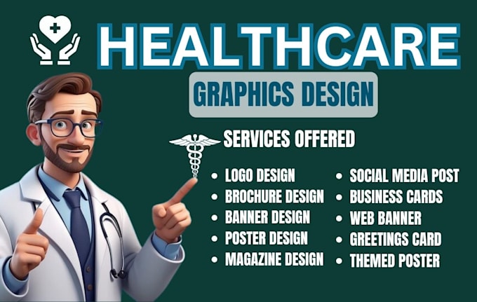 Gig Preview - Healthcare branding kit, logo, flyer, brochure design, banner, magazine, poster