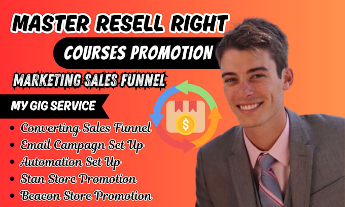 Gig Preview - Promote master resell right sales funnel email campaign passive income