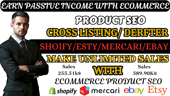 Gig Preview - Do seo cross listing on ebay esty mercari poshmark shopify product listing