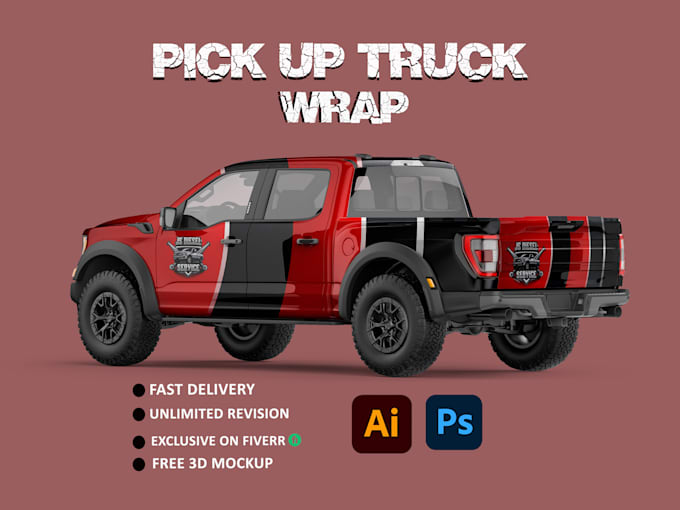 Gig Preview - Do pickup truck wrap design or any vehicle wrap design, truck wrap design