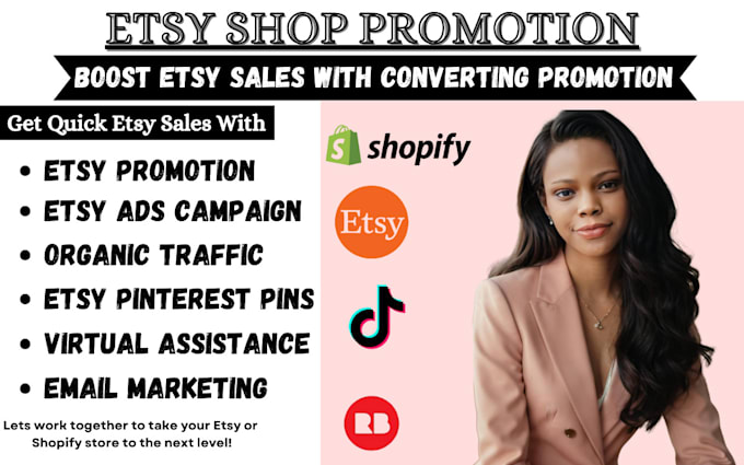 Gig Preview - Etsy shop promotion etsy shopify SEO to boost organic shopify sales and traffic