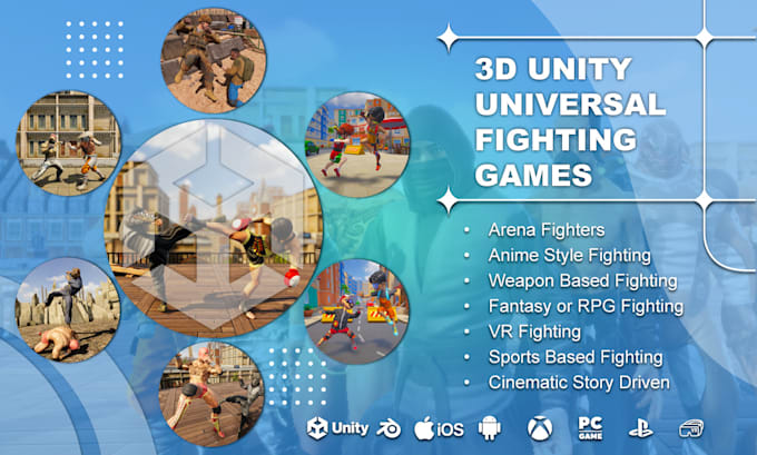 Gig Preview - Develop universal fighting games for you on unity