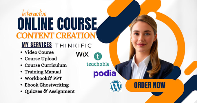 Gig Preview - Do interactive online course creation, video course, workbook, course creation