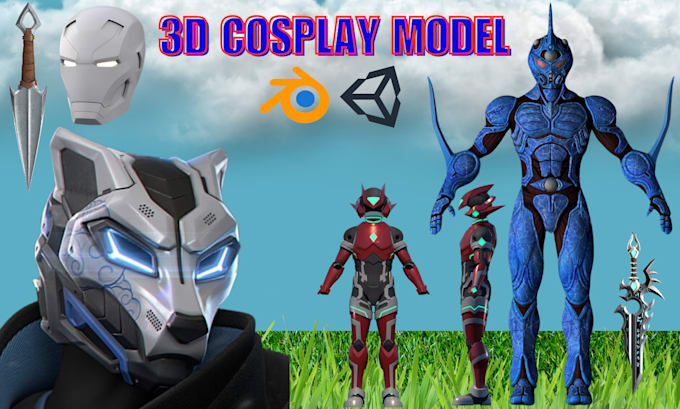 Gig Preview - Create a high quality 3d halloween mask or 3d cosplay armor, helmet for printing