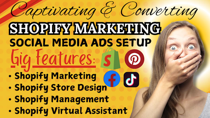 Gig Preview - Setup shopify marketing, fb, ig, pinterest ads, shopify tik tok shop promotion