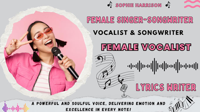 Gig Preview - Be your professional female soulful singer pop edm blues vocalist punk song