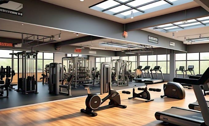 Gig Preview - Do expert 3d gym design and fitness club visualize, equipment analysis 3d render