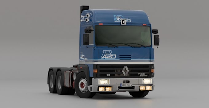 Gig Preview - Design 3d truck model,  mini truck, simulation game car, gta,3d game ready truck