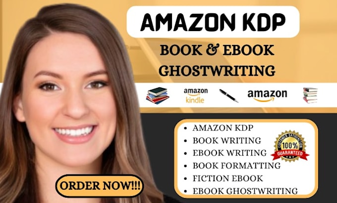 Gig Preview - Do amazon kdp ebook ghostwriting  book writer ebook writing book formatting