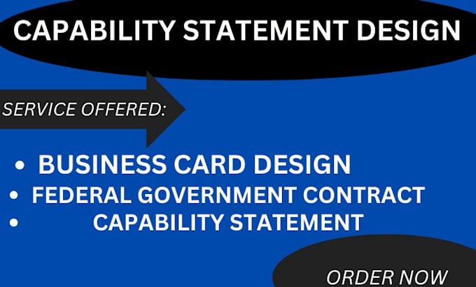 Gig Preview - Design federal government contract capability statement for government contract