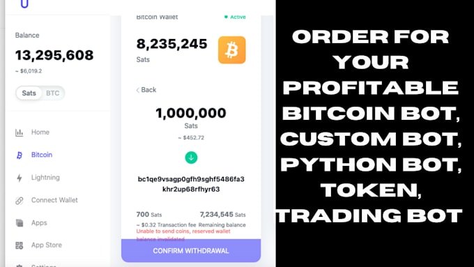 Gig Preview - Create profitable bitcoin bot, tokens, trading bot python bot custom bot