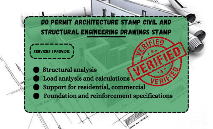 Gig Preview - Do permit architecture stamp civil and structural engineering drawings stamp