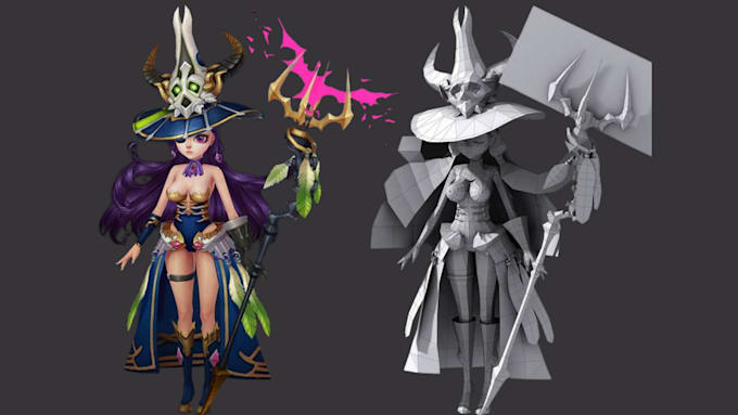 Gig Preview - Create retro low poly model psx ps1 ps2 n64 style 3d character rigging  for game