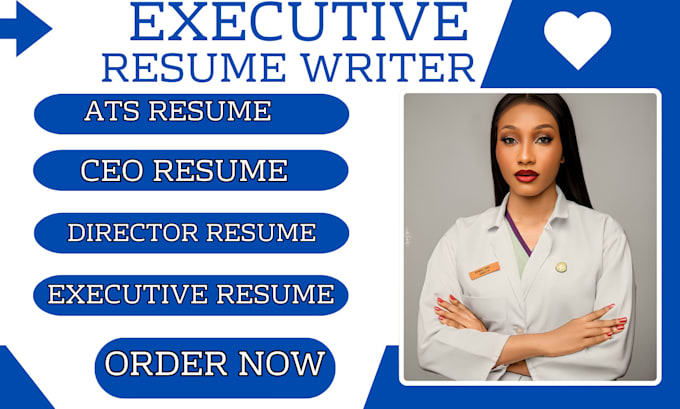 Gig Preview - Write executive resume and cover letter for senior, director, ceo roles