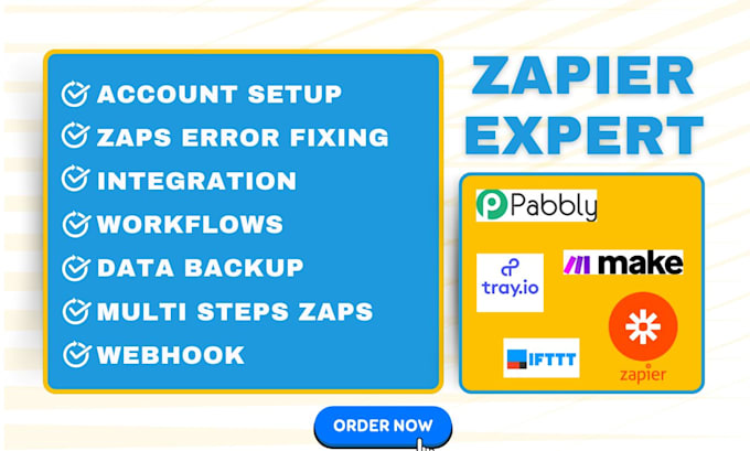 Gig Preview - Do zapier workflows zap automation crm ifttt tray io integration pabbly make