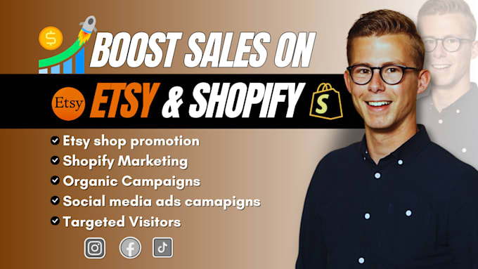 Gig Preview - Promote etsy shop digital product listing and shopify marketing to boost sales