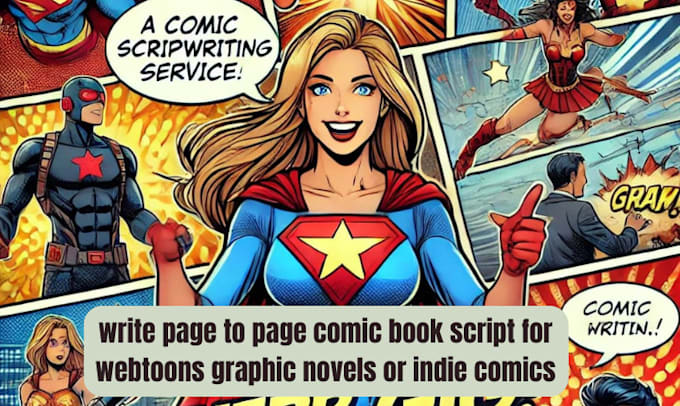 Gig Preview - Write page to page comic book script for webtoons graphic novels or indie comics