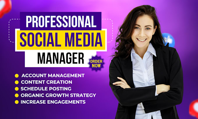 Gig Preview - Be your social media manager and personal assistant