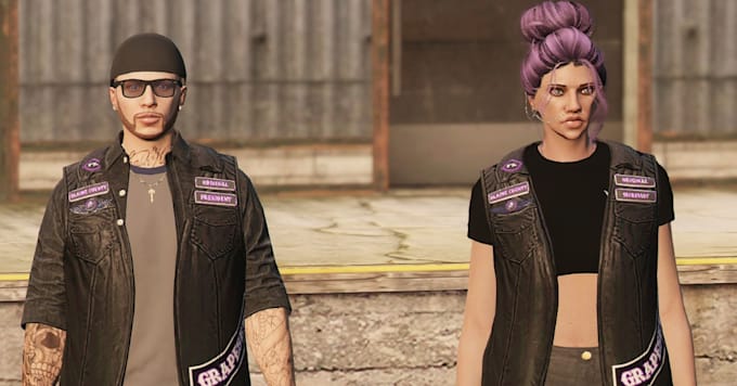 Gig Preview - Create fivem custom eup, gang, staff clothing kuttes mc, mc vest, biker clothin