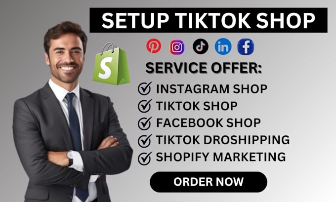 Gig Preview - Setup instagram shop do tiktok shop facebook shop or tiktok shop marketing