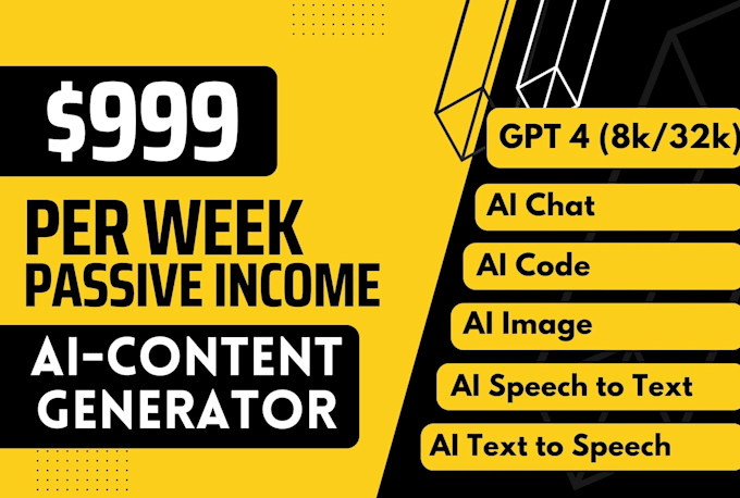 Gig Preview - Build a passive income generating ai content generator website ai saas website