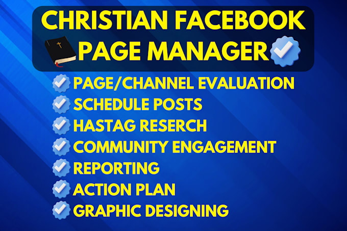 Gig Preview - Manage your facebook christian page and account marketing