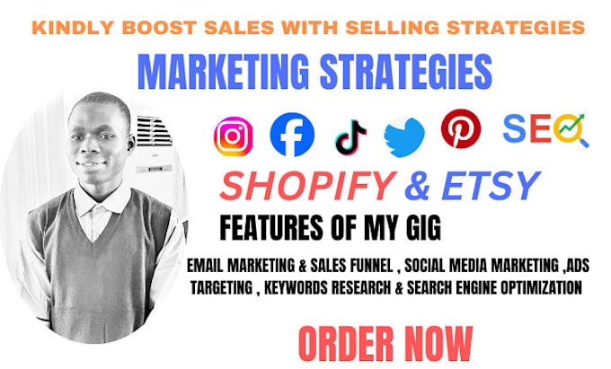 Gig Preview - Promote etsy shop , shopify promotion , shopify marketing to boost sales