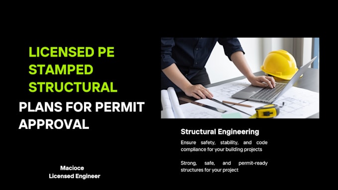 Gig Preview - Provide civil engineering pe stamped structural plans for city permit approval