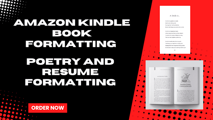 Gig Preview - Format amazon kdp book ebook formatting layout design poetry, resume formatting