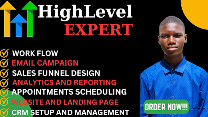 Gig Preview - Build go high level sales funnel, gohighlevel website gohighlevel landing page