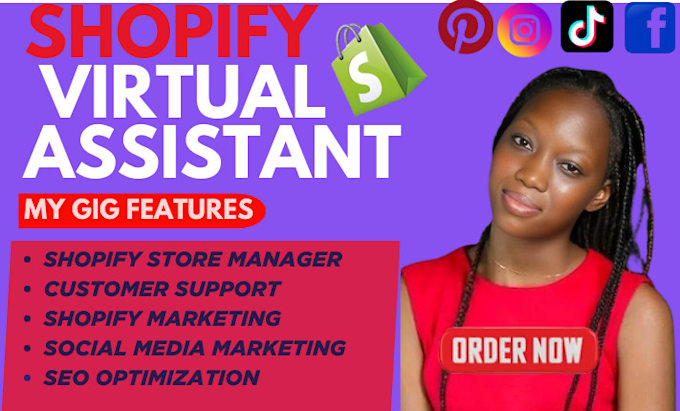 Gig Preview - Be your shopify virtual assistant expert or shopify store manager