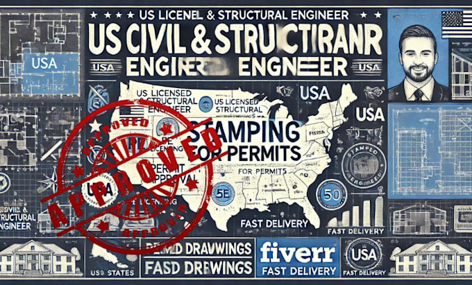 Gig Preview - Us licensed civil engineer structural engineer stamped drawings