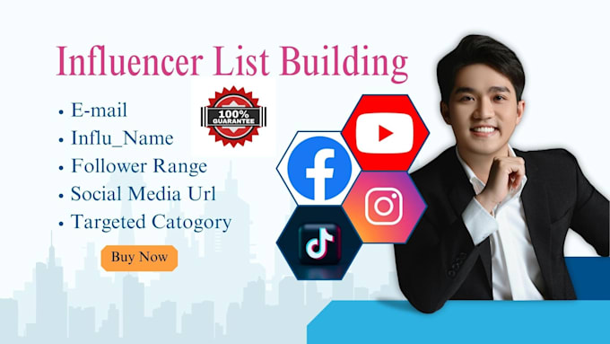 Bestseller - find the best youtube, instagram, twitch and tiktok influencer email leads list