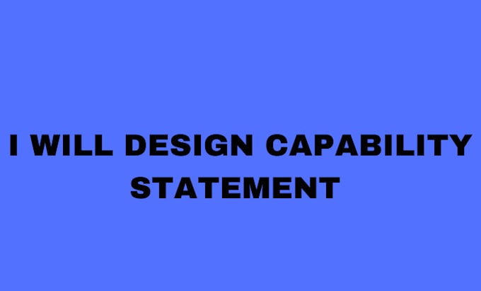 Gig Preview - Design a government capability statement