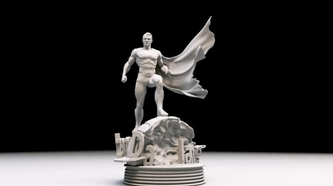 Gig Preview - Design 3d print superhero character,comic figurine,action pose toy design, asset